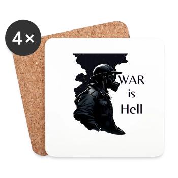 War is hell - Coasters (set of 4) - white - Front
