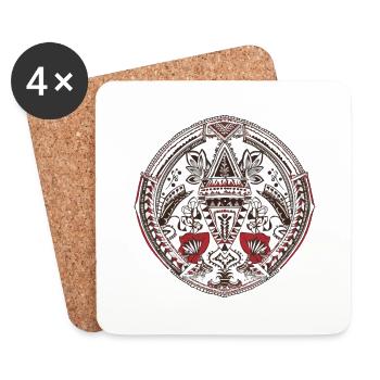 African folklore - Coasters (set of 4) - white - Front