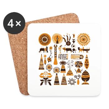 African folklore - Coasters (set of 4) - white - Front