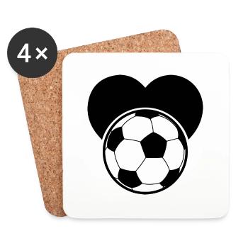 Fußball Football - Dessous de verre (lot de 4) - blanc - Devant