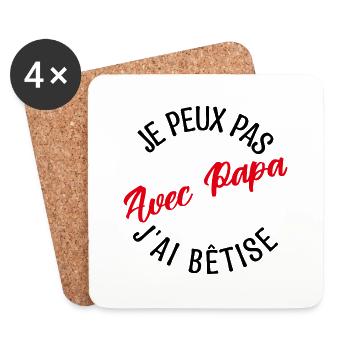 Cadeau papa. cadeau père. cadeau papa de l'année. - Dessous de verre (lot de 4) - blanc - Devant