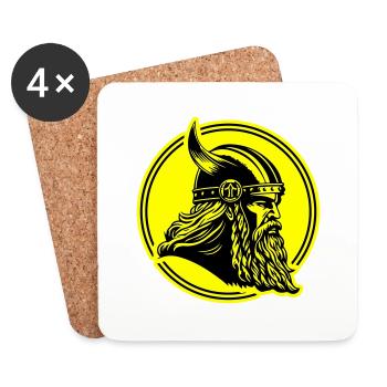 Viking Head Warrior Viking - Dessous de verre (lot de 4) - blanc - Devant