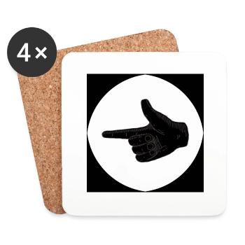 Transparent circle with black edges - Coasters (set of 4) - white - Front