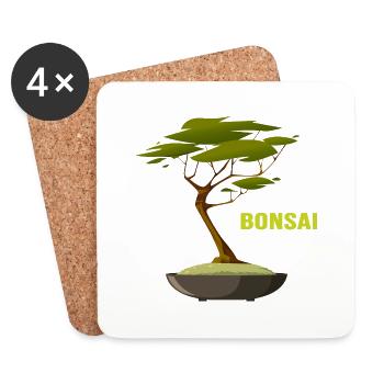 BONSAI Yamadori Bonsai Art - Coasters (set of 4) - white - Front