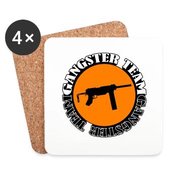 Gangster Team Gun 002 - Dessous de verre (lot de 4) - blanc - Devant