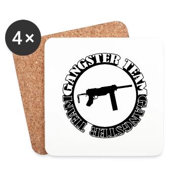 Gangster Team Gun 001 - Dessous de verre (lot de 4) - blanc - Devant