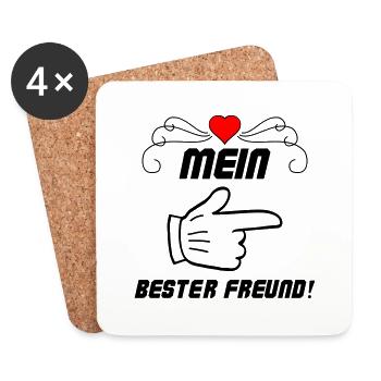 Mein bester Freund - Untersetzer (4er-Set) - Weiß - Vorne