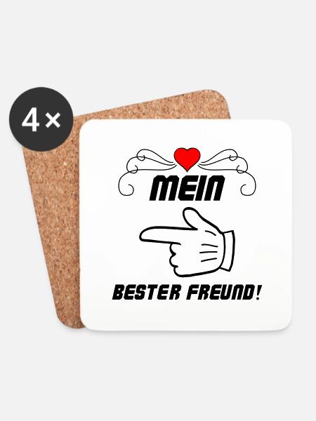 mein bester freund 2 - Untersetzer (4er-Set) - Weiß