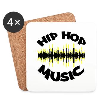 Hip Hop Music 002 - Coasters (set of 4) - white - Front