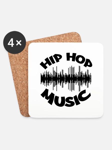 Hip Hop Music - Untersetzer (4er-Set) - Weiß