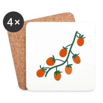 Tomates cerises2 - Dessous de verre (lot de 4) - blanc - Devant