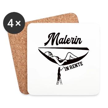 Malerin in Rente Rentnerin Meisterin Ruhestand - Untersetzer (4er-Set) - Weiß - Vorne