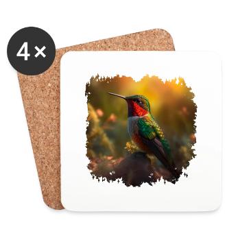 You have to protect the habitat of hummingbirds - Coasters (set of 4) - white - Front