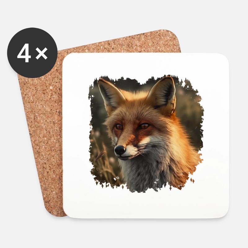 Schlau wie ein Fuchs - Untersetzer (4er-Set) - Weiß