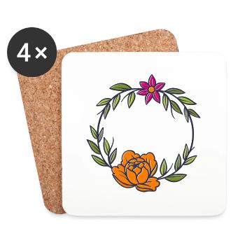 Flower Flower Plant - Coasters (set of 4) - white - Front