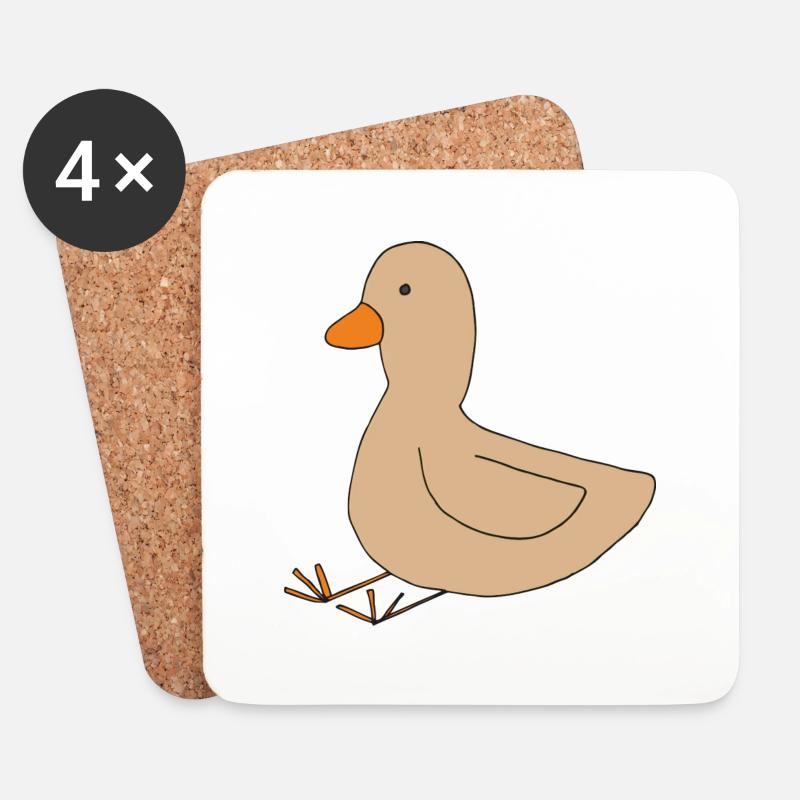 ente beige - Untersetzer (4er-Set) - Weiß