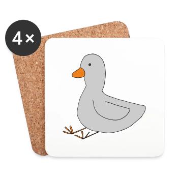 ente grau - Untersetzer (4er-Set) - Weiß - Vorne