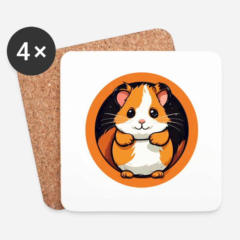 Niedlicher Hamster - Untersetzer (4er-Set) - Weiß