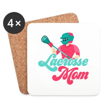 Lacrosse Maman Gardienne de but Joueuse Fan d’équipe - Dessous de verre (lot de 4) - blanc - Devant