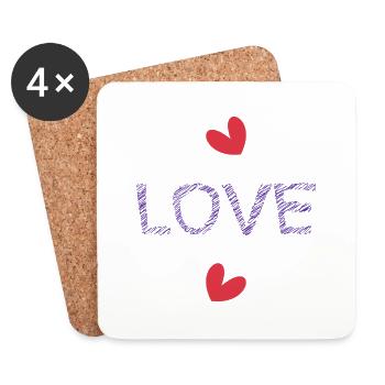 LIEBE. PAAR. ICH HABE GERADE GEHEIRATET. Junggesellinnenabschied. HEILIGER VALENTINSTAG. - Untersetzer (4er-Set) - Weiß - Vorne
