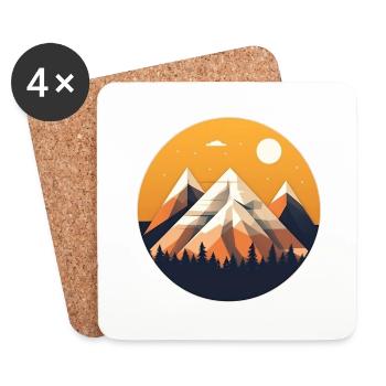 Nature sauvage de montagne - Dessous de verre (lot de 4) - blanc - Devant