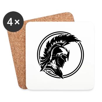 Krieger Sparta Helm Spartaner - Untersetzer (4er-Set) - Weiß - Vorne