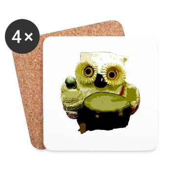 Owl musician - Coasters (set of 4) - white - Front