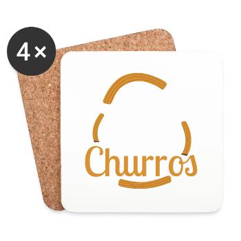 But First Churros Food Dessert Latin Pastry - Coasters (set of 4) - white - Front
