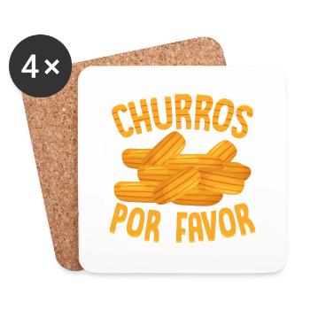 Curros Por Favor Food Dessert Latin Pastry - Coasters (set of 4) - white - Front