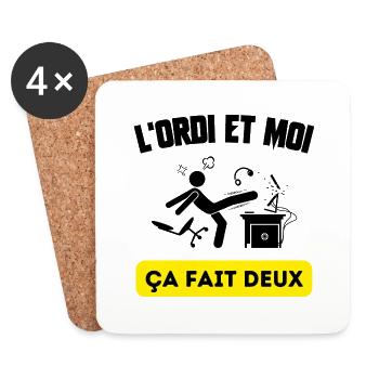 l'ordi et moi - Dessous de verre (lot de 4) - blanc - Devant