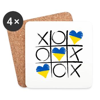 Warm Ukr-TicToe - Coasters (set of 4) - white - Front