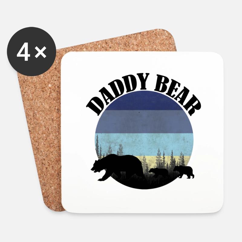 Daddy bear - Untersetzer (4er-Set) - Weiß