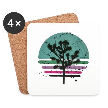 parc national de joshua Tree - Dessous de verre (lot de 4) - blanc - Devant