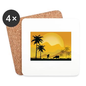 Vietnam Viet Farmers Rice Field Flag I Cadeau - Dessous de verre (lot de 4) - blanc - Devant