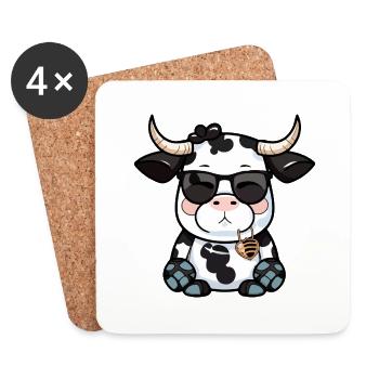 Kola la vache - Dessous de verre (lot de 4) - blanc - Devant