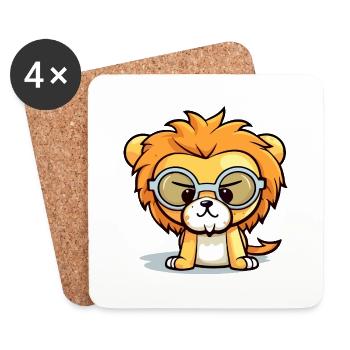 Loulou le lion - Dessous de verre (lot de 4) - blanc - Devant