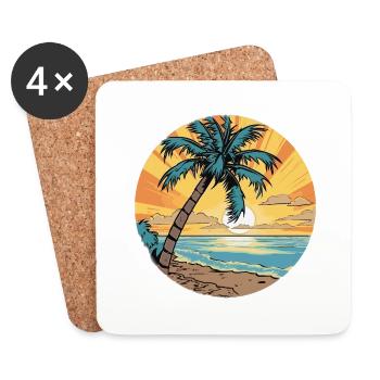 Forever ready for vacation:) - Coasters (set of 4) - white - Front