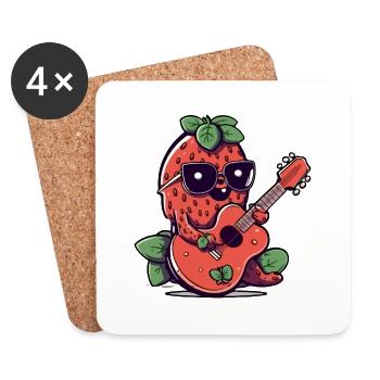 Spawning guitar player - Coasters (set of 4) - white - Front