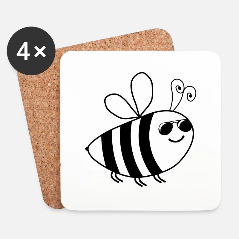 bee - Untersetzer (4er-Set) - Weiß