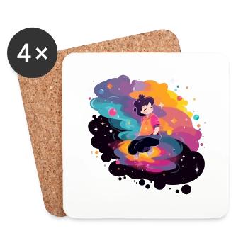 Anais dans l'espace - Dessous de verre (lot de 4) - blanc - Devant