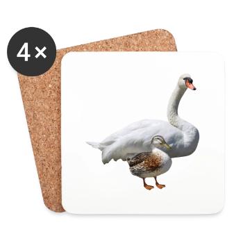 Cygne - Dessous de verre (lot de 4) - blanc - Devant