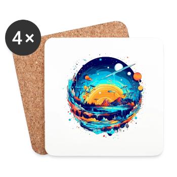A colorful distant world in the universe - Coasters (set of 4) - white - Front
