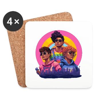 Pride Love - Untersetzer (4er-Set) - Weiß - Vorne