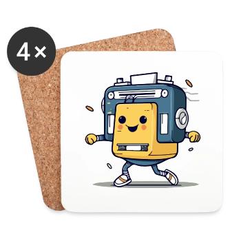 Danso le walkman - Dessous de verre (lot de 4) - blanc - Devant