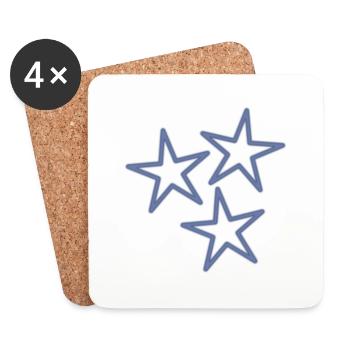 ETOILE. ETOILES. STAR. FÊTE. ANNIVERSAIRE. NOËL - Dessous de verre (lot de 4) - blanc - Devant