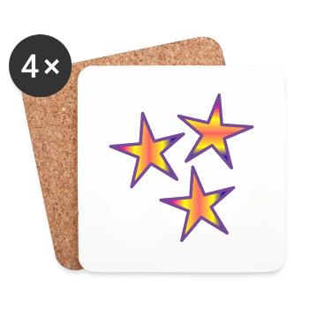 ETOILE. ETOILES. STAR. FÊTE. ANNIVERSAIRE. NOËL - Dessous de verre (lot de 4) - blanc - Devant