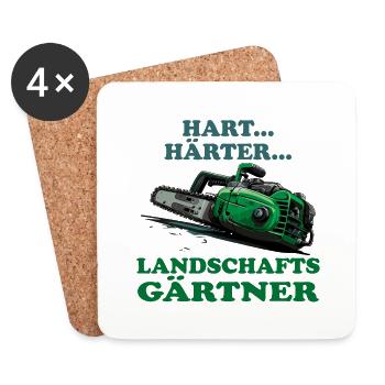 Landschaftsgärtner - Untersetzer (4er-Set) - Weiß - Vorne