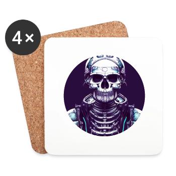 Skeleton - Abstract - Art - Untersetzer (4er-Set) - Weiß - Vorne