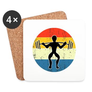 Retro Vintage workout Sunset Design - Coasters (set of 4) - white - Front