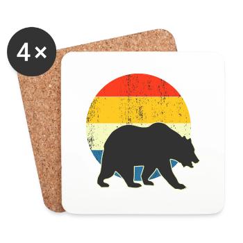 Bär im Retro-Stil für Liebhaber - Untersetzer (4er-Set) - Weiß - Vorne